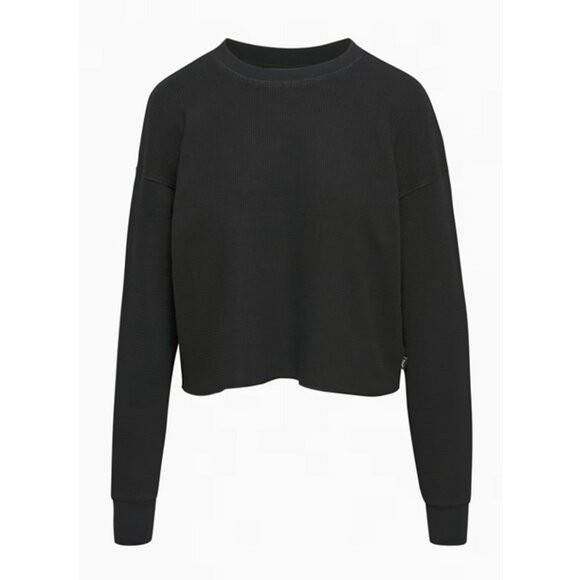 Tna ALAMO Thermal Cropped Long Sleeve Shirt - HEATHER BLACK - Picture 2 of 8